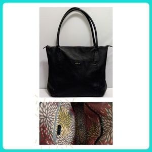 Lodis Black Pebble Leather Tote Bag